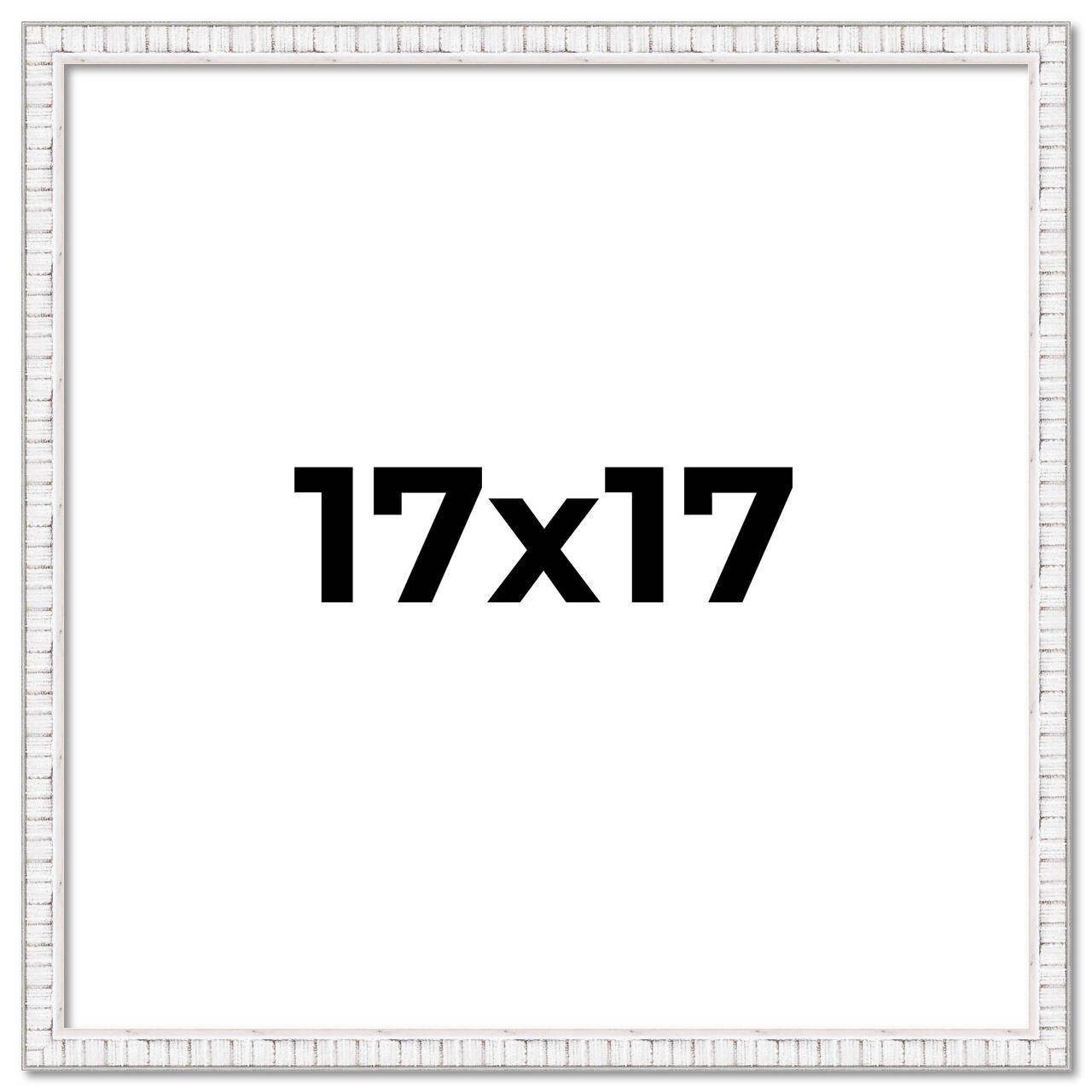 Square Textured White Picture Frame - UV Acrylic, Foam Board Backing, Hanging Hardware